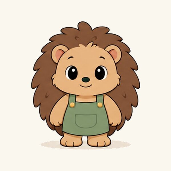 Doris the hedgehog, a hedgehog in green overalls